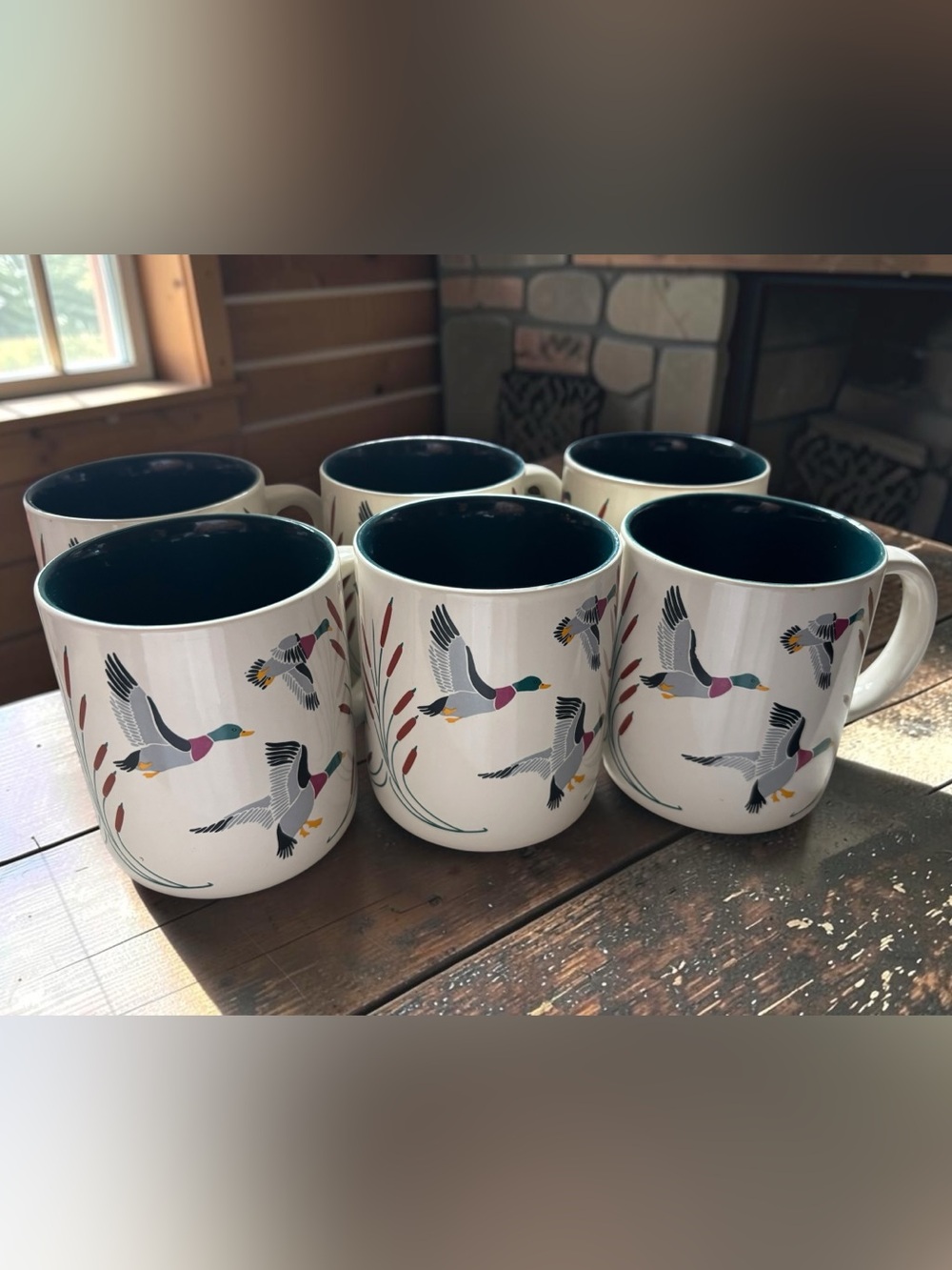 K.I.C. Mallard Duck Mugs Set of 6 Vintage Korea Cabin Hunting Decor